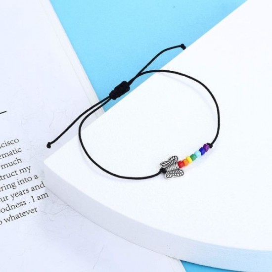 8Pcs Pride Bracelet Lgbtq Accessories Rainbow Bracelets Lesbian Pride Gift Friendship Handmade Cord Bracelets